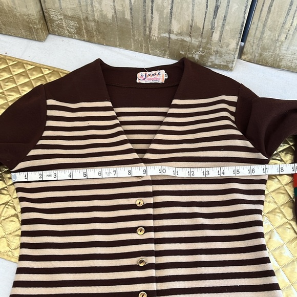 Striped long sleeve color block cardigan - Picture 4 of 12